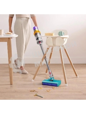 Пылесос вертикальный Dyson V15s Detect Submarine (448798-01) серый, питание от аккумулятора, 240 Вт, уборка влажная/сухая, пылесборник 0,76 л, работа от АКБ max 60 мин.