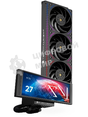 Водяное охлаждение для процессора Thermalright Trofeo Vision 360 (360mm, LED, Black, ARGB/Fans: 3x120mm, 69CFM, 27dBA, 2150RPM/Pump height 102mm, 6400RPM, Rad thickness 27mm/S: 1700, 1200, 1851, 115X, 2011, 2066, AM5, AM4)