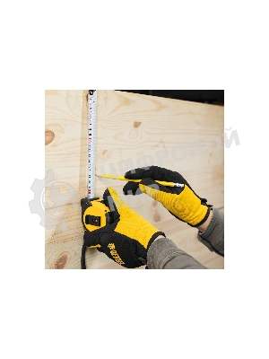 Рулетка Denzel 5м х 25мм, двухкомп. корпус, кнопка-пауза