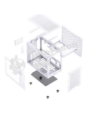 Компьютерный корпус без блока питания JONSBO C6 MAX Handle, Mini-Tower, TG, no fan, 1xUSB-A 3.0 + 1xUSB-C 3.1, mATX, mITX белый