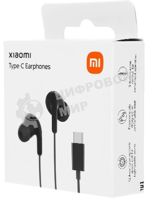 Проводные наушники Xiaomi Type-C Earphones черный, внутриканальные, USB Type-C