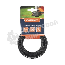 Леска PATRIOT D 2,4 мм L 12 м (скрученный квадрат, черный) 240-12-5, картонный подвес