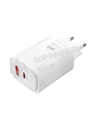 Сетевое зарядное устройство MORE CHOICE (4620202555595) NC82 1USB+1Type-C 3.0A PD 35W+QC3.0, белый