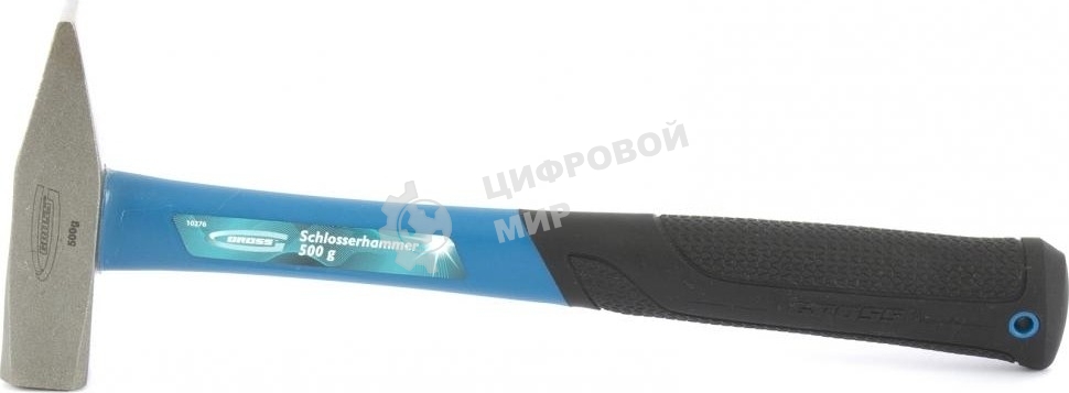 Молоток слесарный Gross 10276 500 г, квадратный боек, фиберглассовая обрезиненная рукоятка