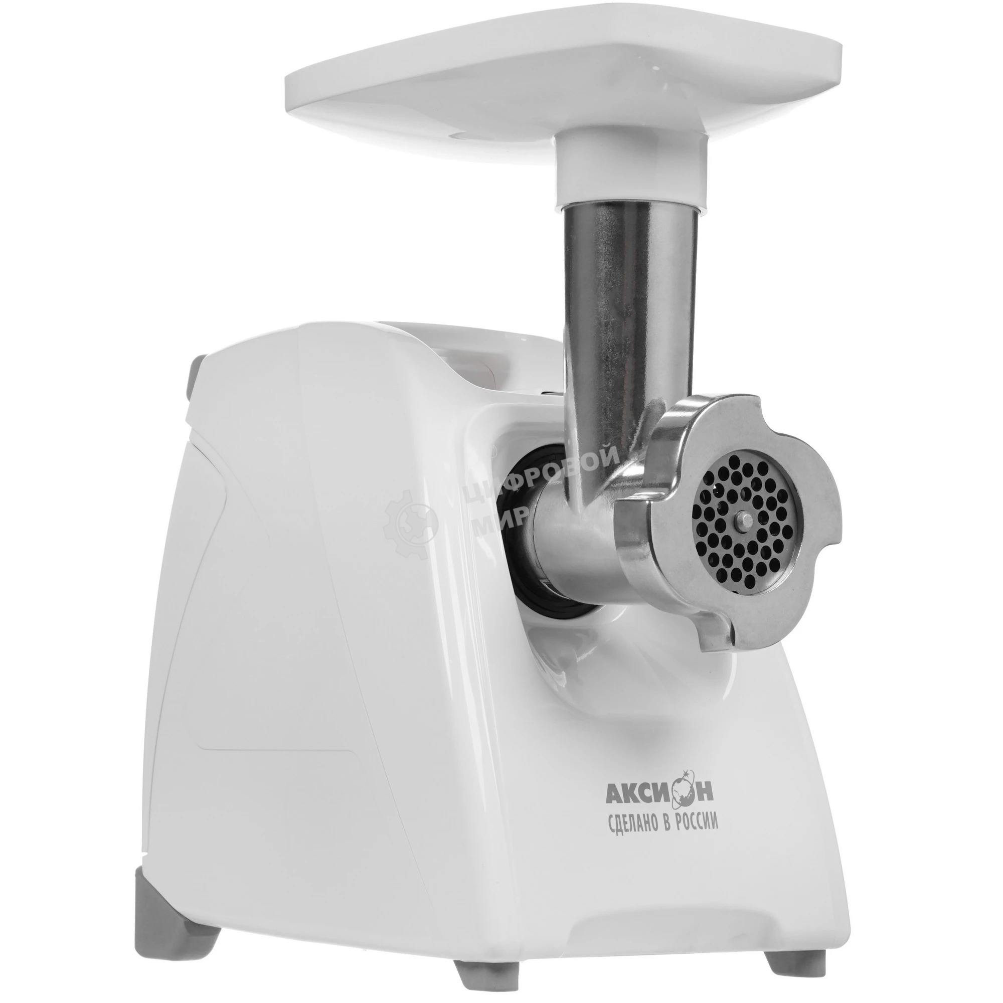 Мясорубка электрическая Аксион М35.01 белый, 1500 Вт, 1.7 кг/мин, реверс, защита от перегрузки, насадки - 4