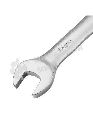 Ключ комбинированный трещоточный Denzel 15 мм, CrV, матовый хром
