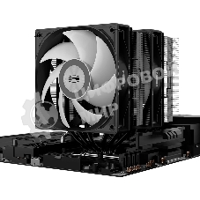 Кулер для процессора/CPU Cooler PCCooler RT620 ARGB BK (250W, 4-pin PWM, 157мм, Al/Cu, 6x6мм, 2x120мм, 73.32CFM, 34.9dBA, 2200RPM, S: 1851/1700/1200/115X, AM5/AM4, черный)