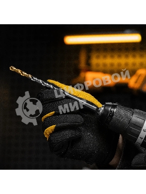 Сверло спиральное по металлу Denzel 6,5 х 148 мм, Р6М5, Golden Tip, удлиненное