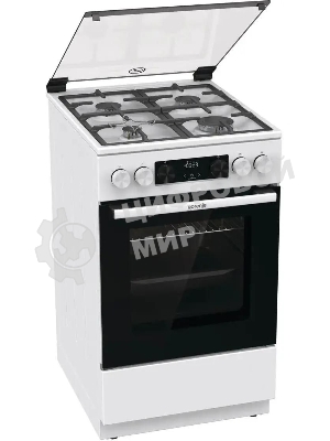 Плита Газовая Gorenje GGI5C22WF, газовая духовка, стеклянная крышка, чугун, белый