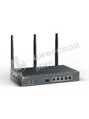 VPN-маршрутизатор TP-Link ER706W Omada с гигабитными портами и поддержкой Wi-Fi AX3000, 1 гиг. SFP WAN/LAN, 1 гиг. RJ45 WAN, 4 гиг. RJ45 WAN/LAN, USB 3.0, до 574 М/с на 2,4 ГГц + до 2402 М/с