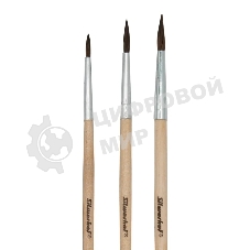 Набор кистей Silwerhof Веселые друзья (набор 3шт) пони круглая №2,4,6, деревянная ручка