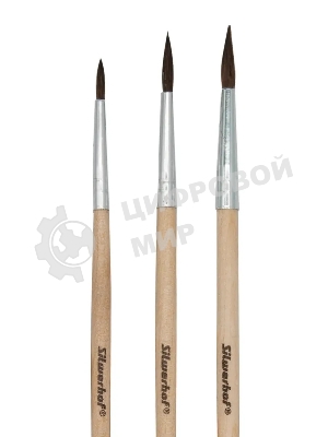 Набор кистей Silwerhof Веселые друзья (набор 3шт) пони круглая №2,4,6, деревянная ручка