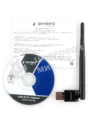 Сетевой адаптер Wi-Fi Gembird 150 Мбит, USB, 802.11b/g/n