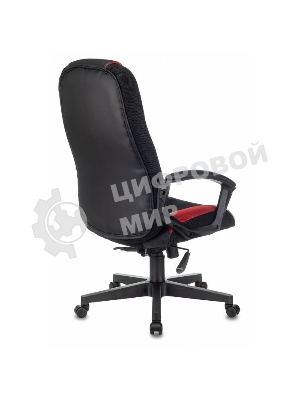 Кресло Zombie 9 черный/красный, экокожа, 120 кг, механизм качания