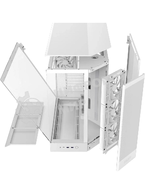 Компьютерный корпус без блока питания Case NZXT H9 Flow RGb+ (2025), Midi-Tower, TG, 6x140мм RGb + 1x120мм RGb, 2xUSB-A 3.2 + 1xUSB-C 3.2, E-ATX, ATX, mATX, mITX белый