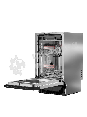 Встраиваемая посудомоечная машина Kuppersberg GHL 4530, High-Tech, 45 см, 11 комплектов, 8 программ, 3 корзины, лифт-механизм, конденсационная сушка, луч на полу, полная защита от протечек, индикатор отсутствия соли и ополаскивателя, отображение времени мытья, сенсорное управление, самодиагностика неисправностей, защита от детей, уровень шума 42 дб, энергоэффективность А