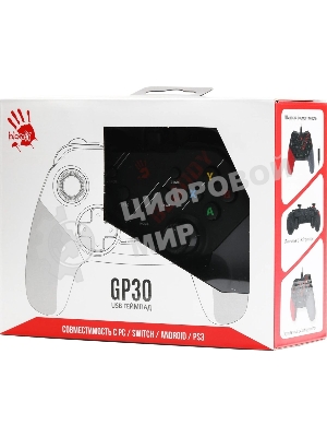 Геймпад A4Tech Bloody GP30 Sports черный/красный USB виброотдача обратная связь