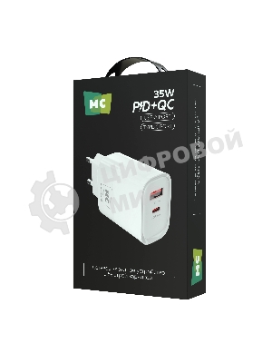 Сетевое зарядное устройство MORE CHOICE (4620202555595) NC82 1USB+1Type-C 3.0A PD 35W+QC3.0, белый
