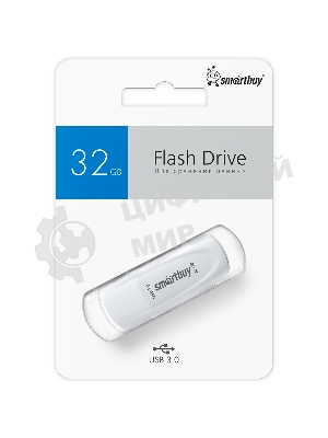 Флешка USB Smartbuy Scout white (SB032Gb3SCW), 32Gb, USB 3.0/3.1, R/W 110/40, белый