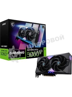 Видеокарта MSI RTX 5060 Ti 16G GAMING, NVIDIA RTX 5060 Ti, 16 ГБ GDDR7, 128 бит, PCI-e 5.0, 1xHDMI, 3xDP, 2587 МГц