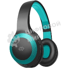 Беспроводные/проводные наушники Digma BT-15 черный/голубой, накладные, Bluetooth + проводной, складная конструкция, до 10 ч