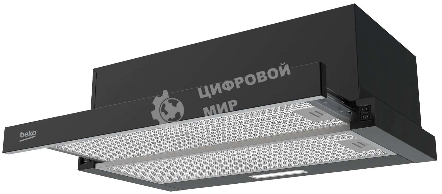 Вытяжка телескопическая Beko BHNT613R4CB черный, 60 см, 320 куб. м/ч, 61 дБ