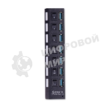 USB-хаб Smartbuy (SBHA-7307-B) USB 3.0 хаб + выкл., 7 портов, черный