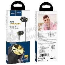 Проводные наушники Hoco M70 черный, внутриканальные, Jack 3.5 мм