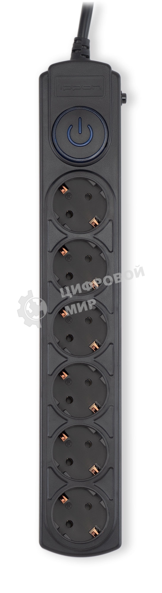 Сетевой фильтр Ippon BK-6-EU-1.8-16-B 1.8 м, 6 розеток, черный, коробка
