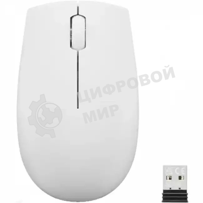 Мышь беспроводная Lenovo 300 светло-серый, 1000 dpi, радиоканал, USB, кнопки - 3