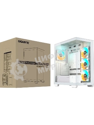 Компьютерный корпус Gigabyte GB-C500PI ST белый без БП ATX 3x120мм 6x140мм 2xUSB 3.0 1xUSB3.1 audio bott PSU