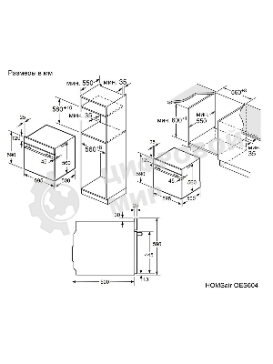 Духовой шкаф электрический HOMSair OES604WH белый