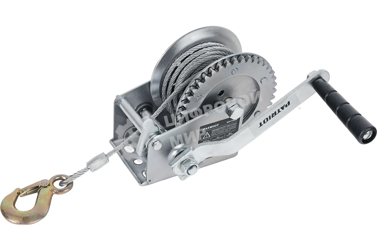 Лебедка ручная барабанная PATRIOT WH 540B, усилие - 540 кг, трос- 8 м