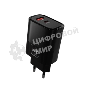 Сетевое зарядное устройство MORE CHOICE NC82 1USB+1Type-C 3.0A PD 35W+QC3.0 для Type-C Type-C черный