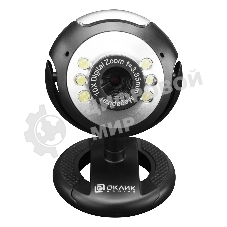 Веб-камера OKLICK OK-C8825 640x480, 30 кадр/с, USB Type-A, микрофон, черный/белый