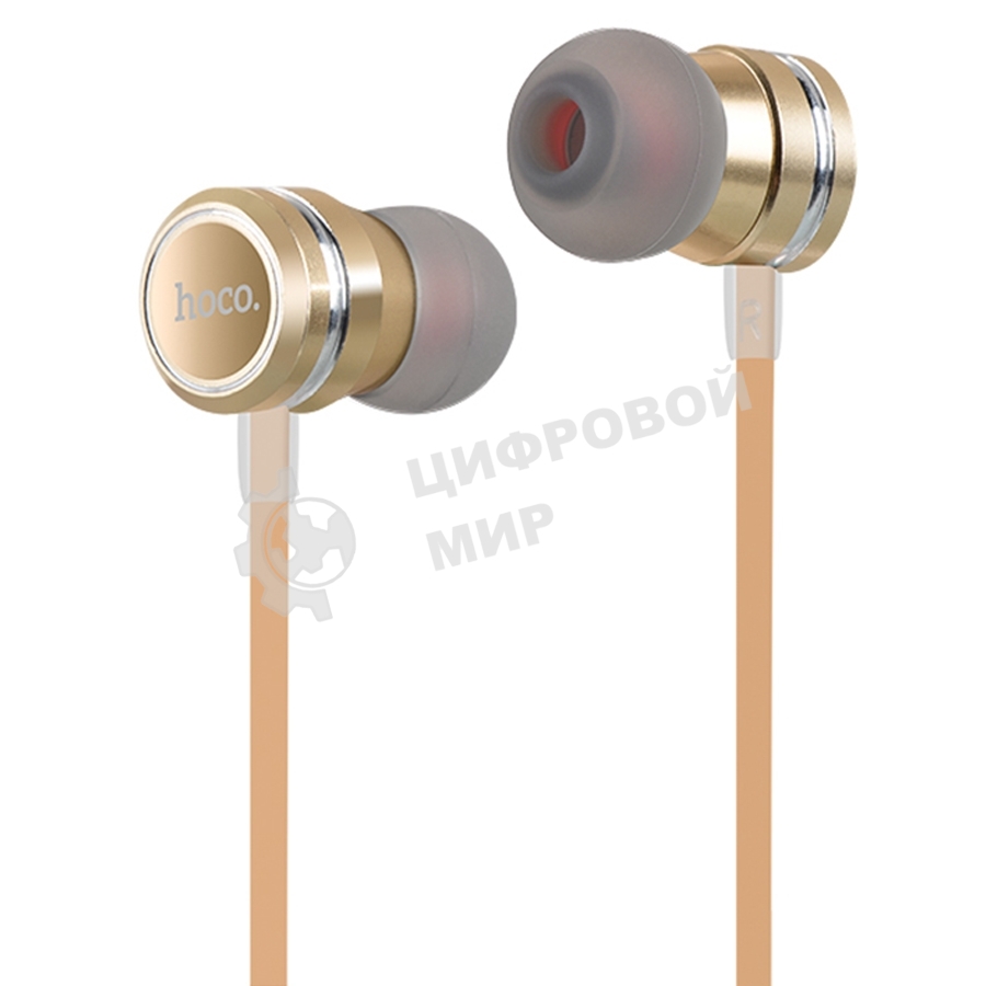 Проводные наушники Hoco M16 золотой, внутриканальные, Jack 3.5 мм