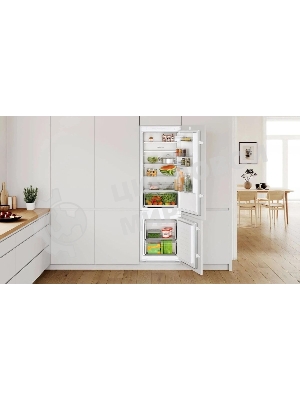 Встраиваемый холодильник Bosch Serie 2 KIV87NSE0 белый, 2-хкамерн., 200/70 л., морозилка снизу, капельное размораживание