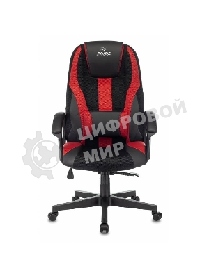 Кресло Zombie 9 черный/красный, экокожа, 120 кг, механизм качания