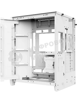 Компьютерный корпус без блока питания Case NZXT H9 Flow RGb+ (2025), Midi-Tower, TG, 6x140мм RGb + 1x120мм RGb, 2xUSB-A 3.2 + 1xUSB-C 3.2, E-ATX, ATX, mATX, mITX белый