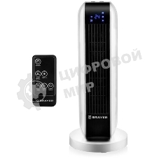 Тепловентилятор 4802BR BRAYER, 2000 Вт, 2 уров.мощ, вращ.корп 35°, LED-диспл, пульт ДУ, таймер