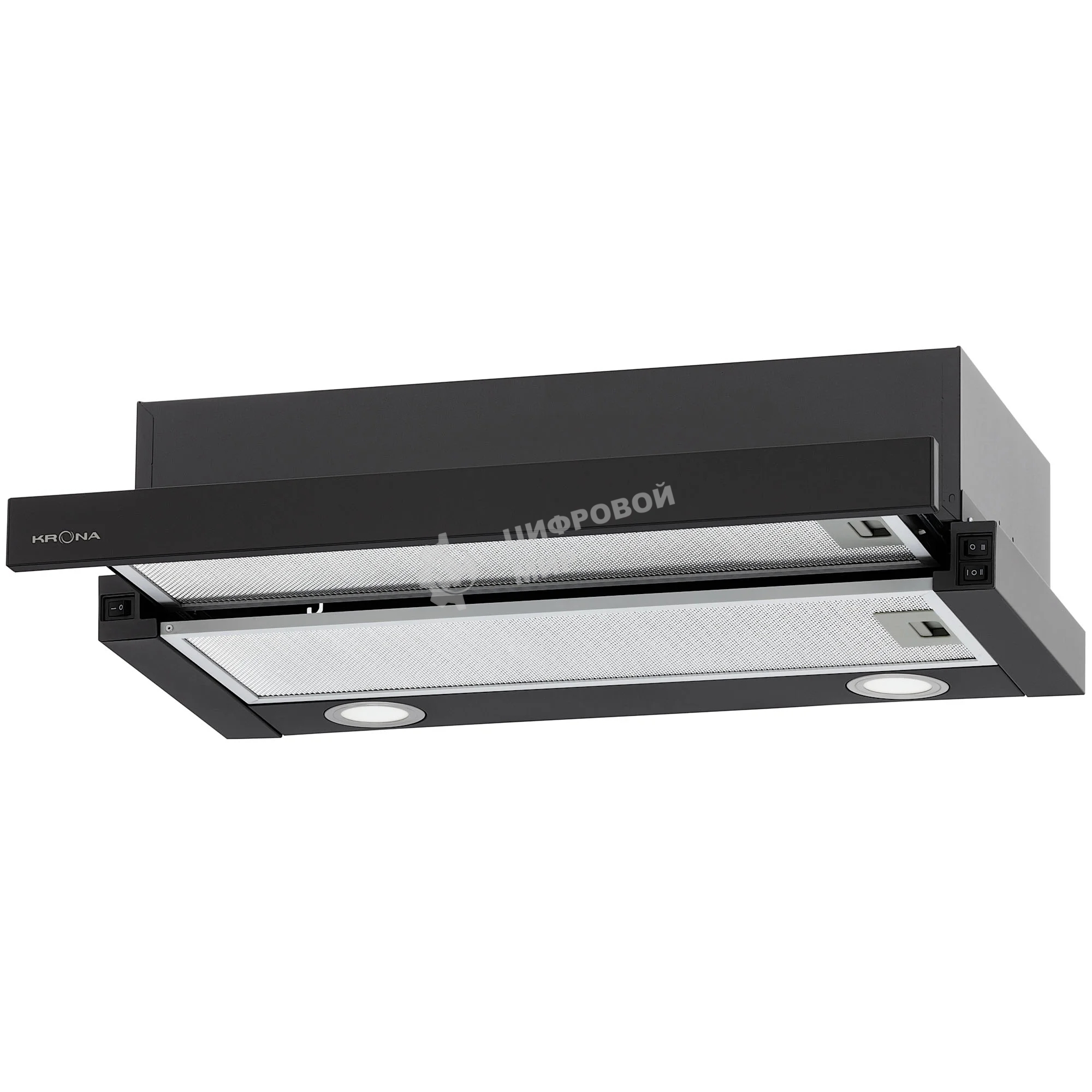 Вытяжка кухонная Krona KAMILLA T 600 BLACK (1 мотор)