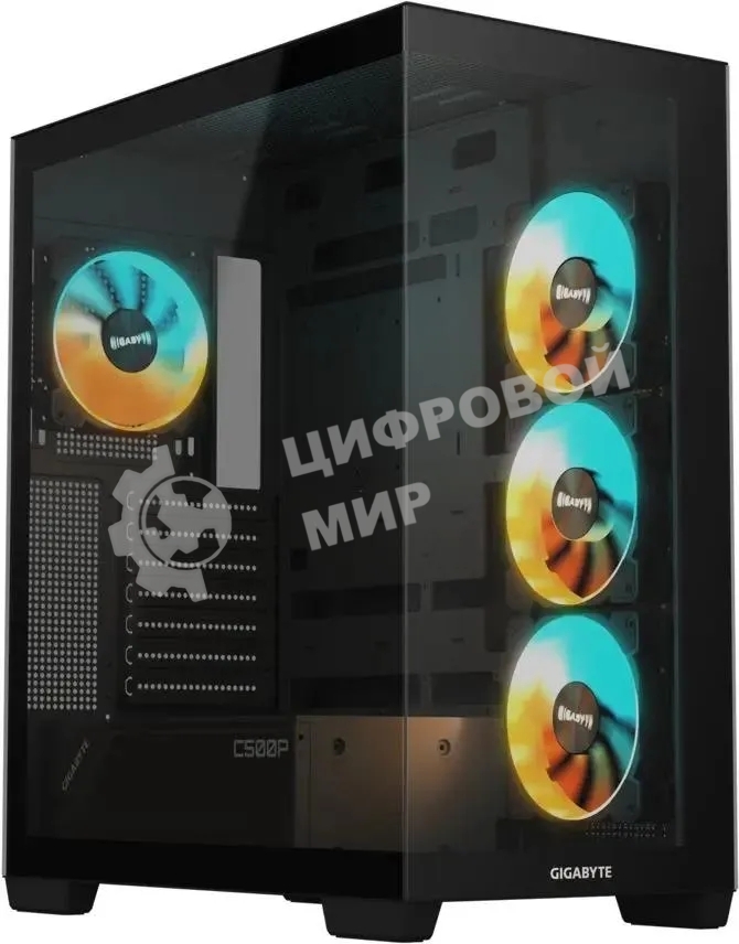 Компьютерный корпус Gigabyte Gb-C500P ST черный без БП ATX 3x120мм 6x140мм 2xUSB 3.0 1xUSB3.1 audio bott PSU