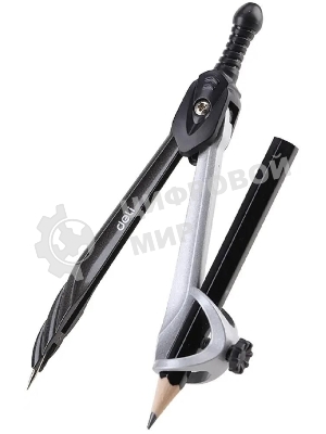 Циркуль Deli EG30404, корпус ассорти, металл, в комплекте: линейка/транспортир/2 угольника/карандаш/ластик/точилка