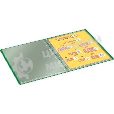 Папка с 30 прозрачными вкладками Silwerhof Eco A4, пластик, 0.5мм, зеленый