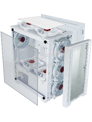 Компьютерный корпус Ginzzu CL610 mATX FAN 4*12FRGb белый