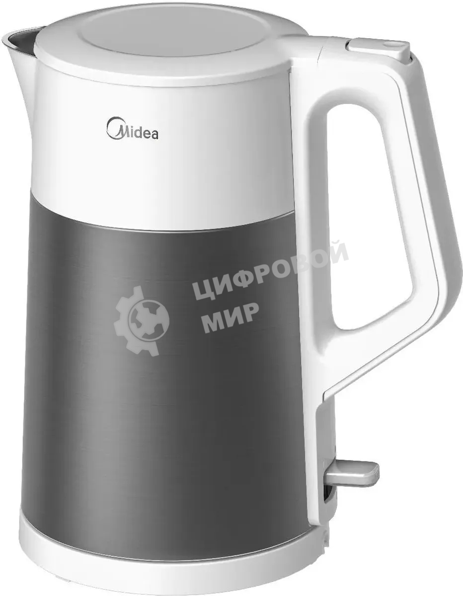 Чайник электрический Midea MK-8010, мощность 1800 Вт, объем 1.7 л, двойные стенки из нержавеющей стали, автоматика STRIX