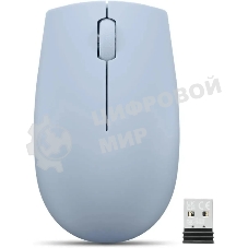 Мышь беспроводная Lenovo 300 светло-голубой, 1000 dpi, радиоканал, USB, кнопки - 3