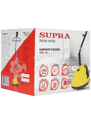 Отпариватель Supra SBS-161 желтый, 2000 Вт, 45 г/мин, 1500 мл