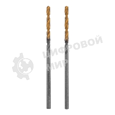 Сверло спиральное по металлу Denzel 2 x 49мм, Р6М5, Golden Tip, 2 шт.