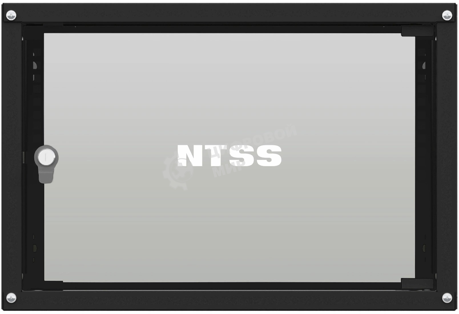 Шкаф коммутационный NTSS Lime (NTSS-WL6U5545GS-BL) настенный 6U 550x450 мм пер. дв. стекл несъемн. бок. пан. 30 кг черный 370 мм 9.6 кг 110 град. 370 мм IP20 сталь
